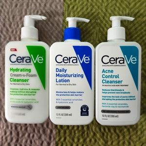 x3 Cerave 12oz Lotion & Cleansers